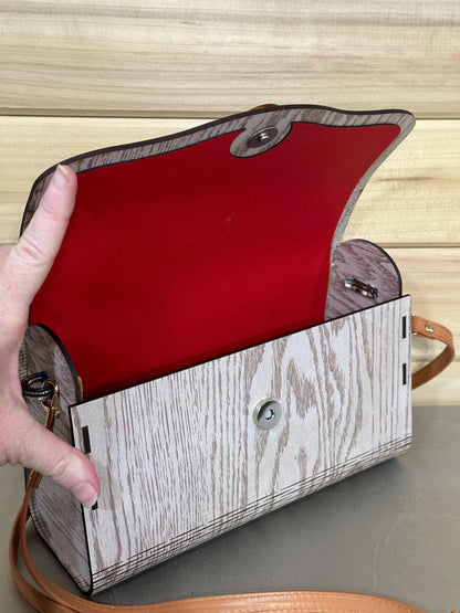 Faux Oak Grain Wooden Clutch Purse - Great for a special occasion!