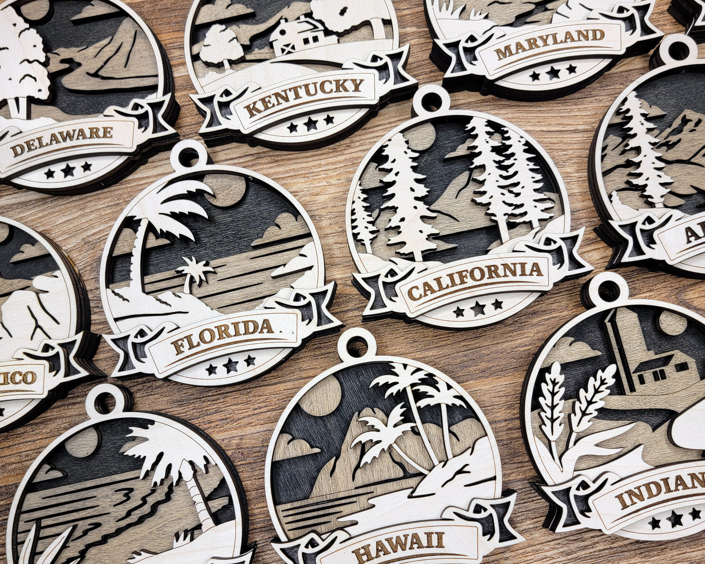 Discover America Ornaments - A unique ornament for each State!