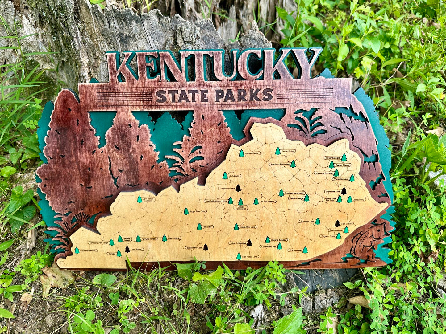 Kentucky State Parks 3 Layer Travel Map - Can be Personalized Other States Available!