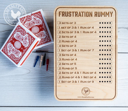 Frustration Rummy - Laser Cut Board Game (Updated Version) - The Salty Lick Mercantile