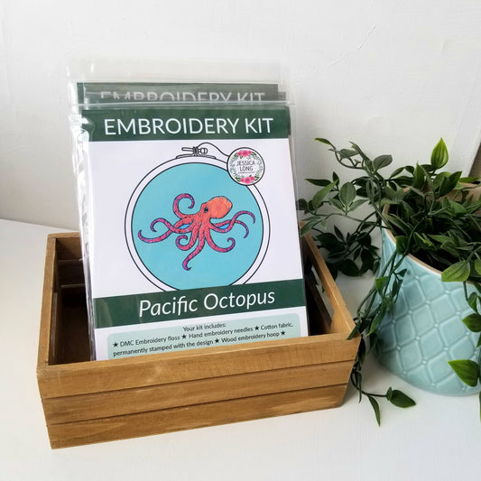 Jessica Long Embroidery - Pacific Octopus Embroidery Kit