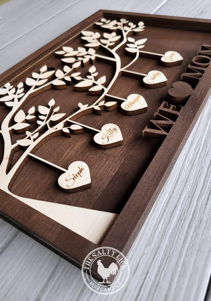 Mother's Day Wall Decor, Family Art Wall Decor, Family Tree Gift - The Salty Lick Mercantile